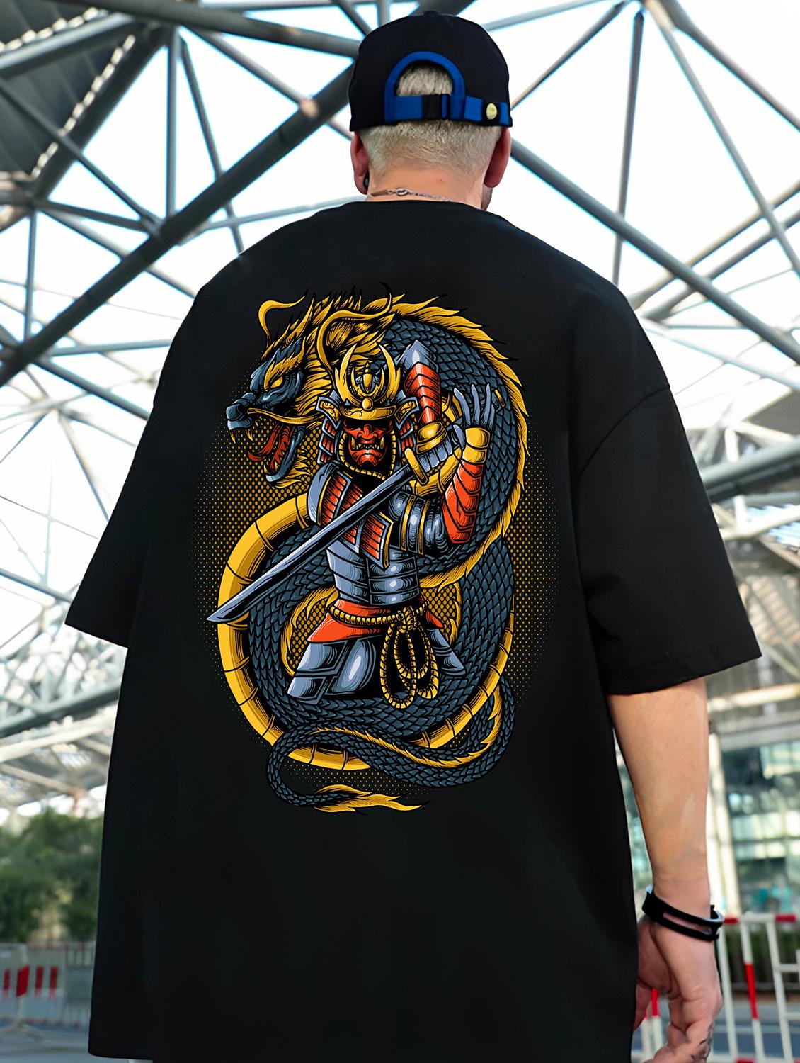 men black oversized front & back printed t-shirt
