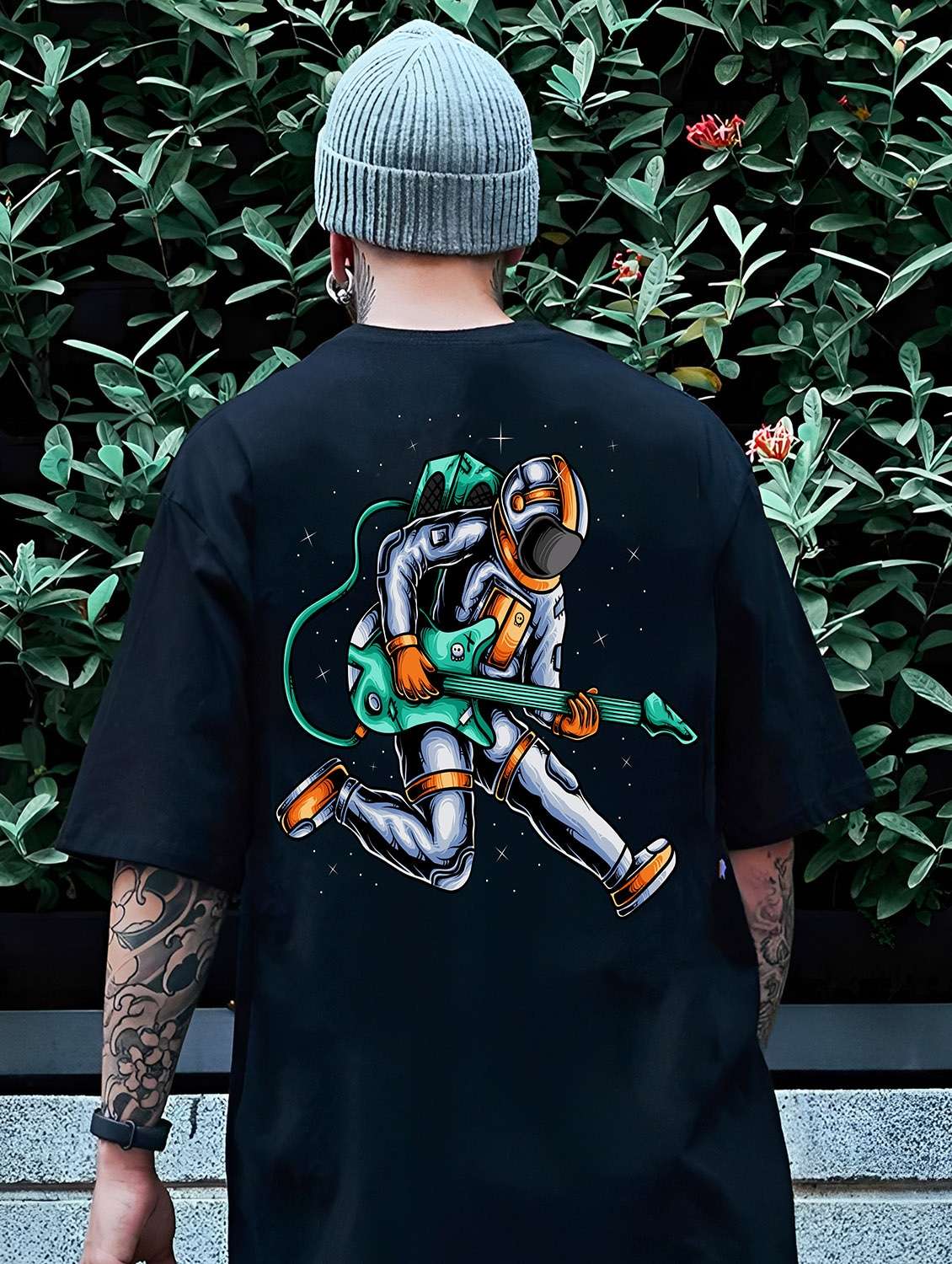 crew neck back print t-shirt