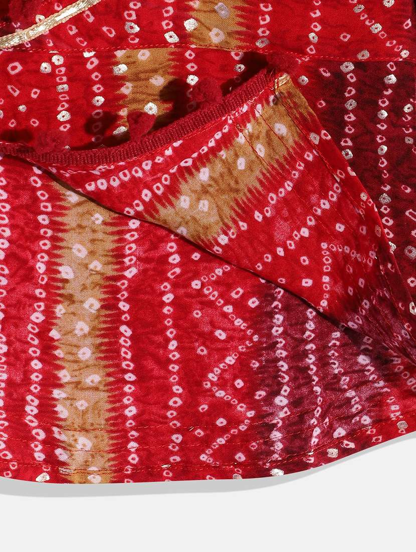 Red Badhani Kurta Palazzo Set Suit 