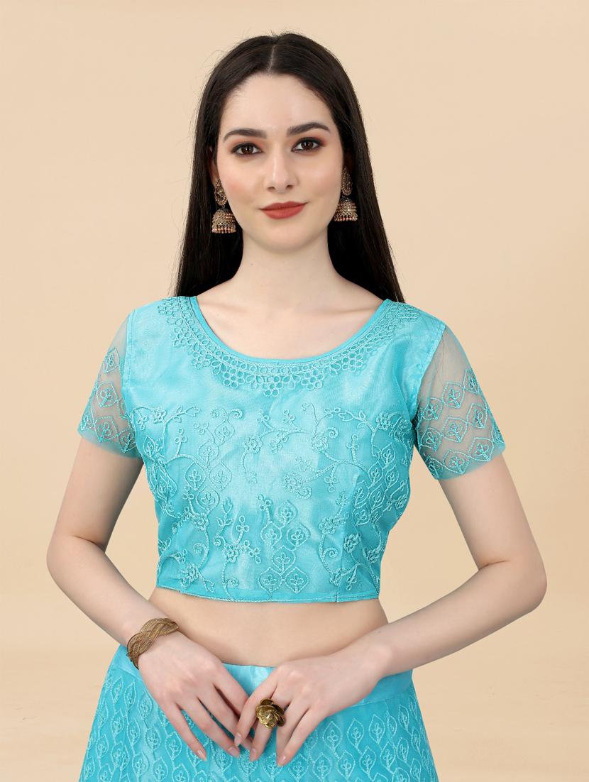 embroidered semi-stitched lehenga choli with dupatta - 19819976 - Standard Image - 4