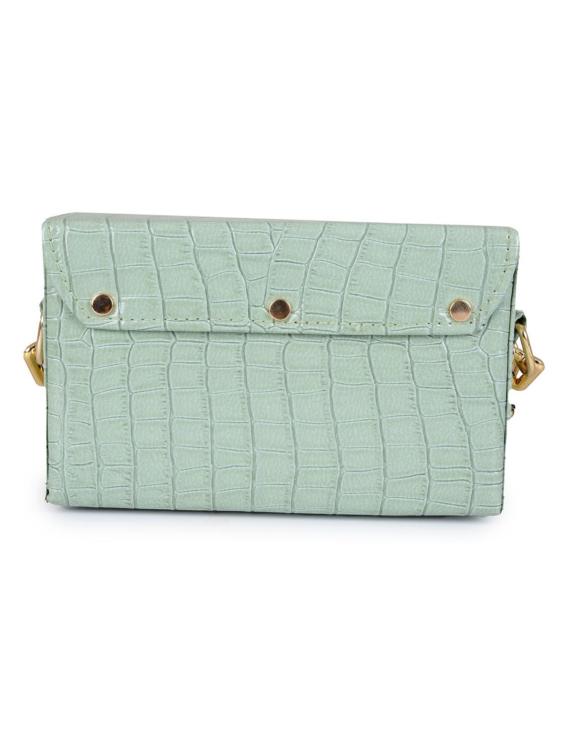 green leatherette (pu) sling bag - 19820043 -  Standard Image - 1