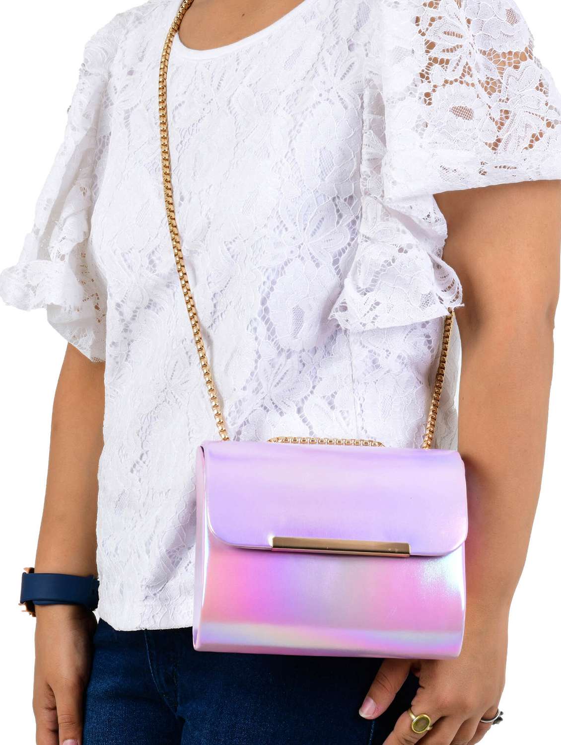 pink leatherette (pu) sling bag - 19820050 -  Standard Image - 4