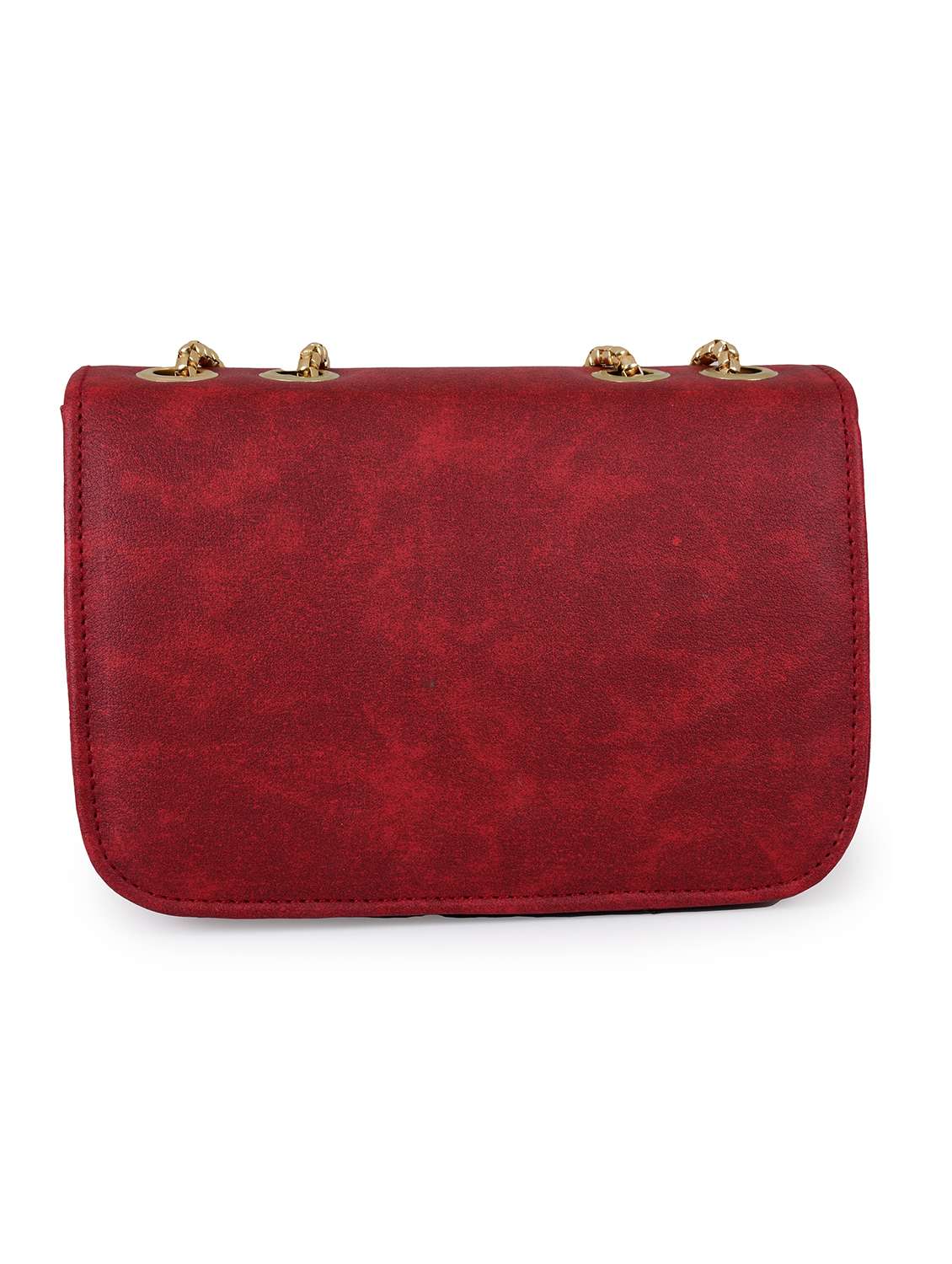 maroon leatherette (pu) sling bag - 19820059 -  Standard Image - 1