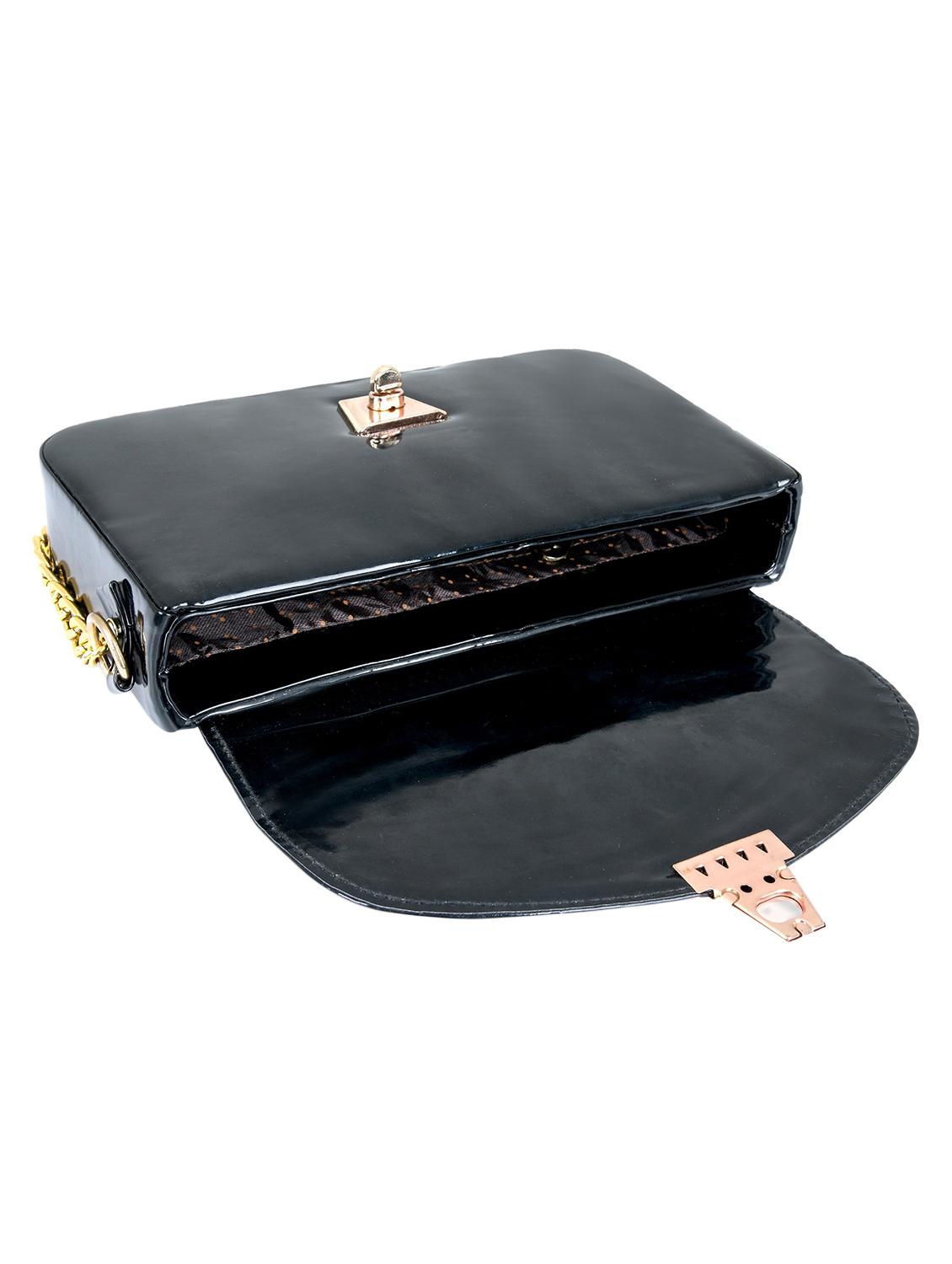 black leatherette (pu) sling bag - 19820066 - Standard Image - 1