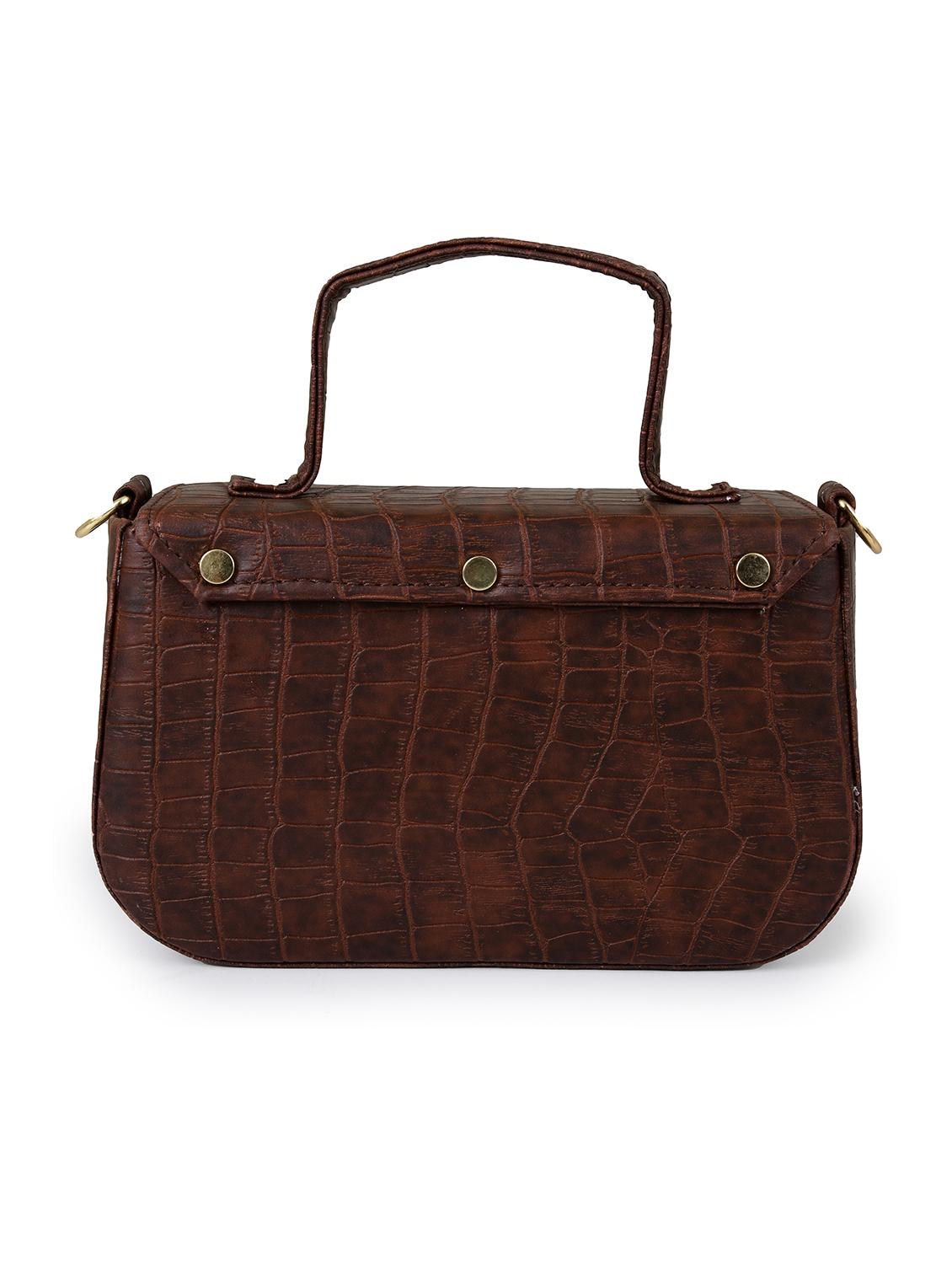 brown leatherette (pu) sling bag - 19820070 -  Standard Image - 1
