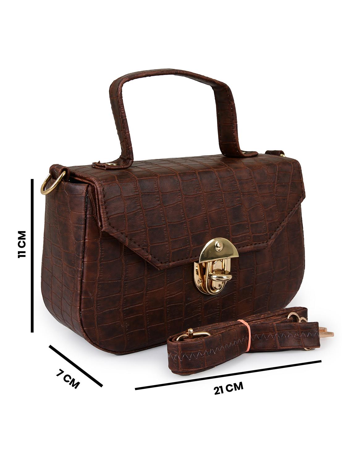 brown leatherette (pu) sling bag - 19820070 - Standard Image - 4