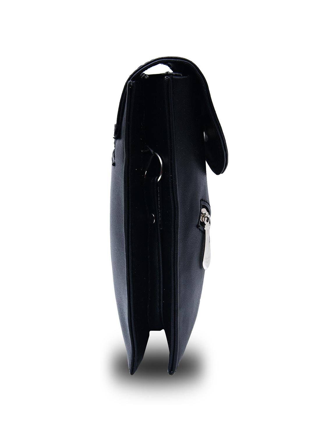 black leatherette (pu) sling bag - 19820086 - Standard Image - 4