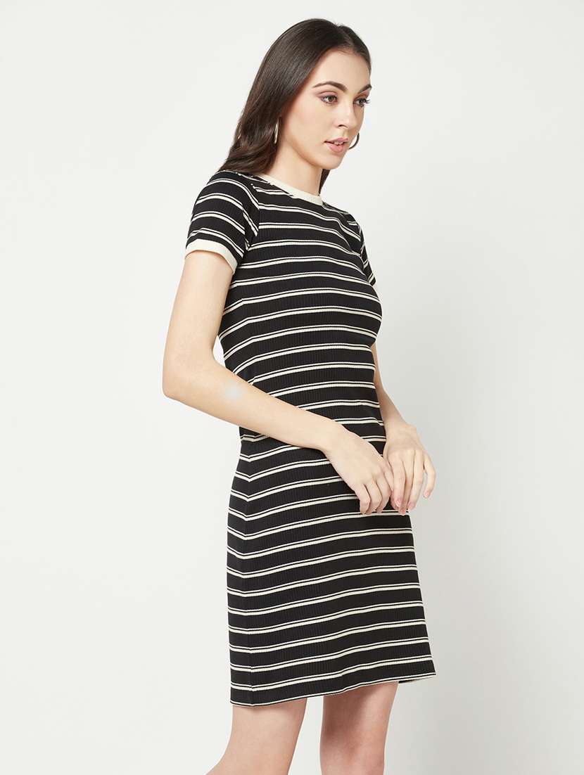 black striped cotton dress - 19820186 -  Standard Image - 1