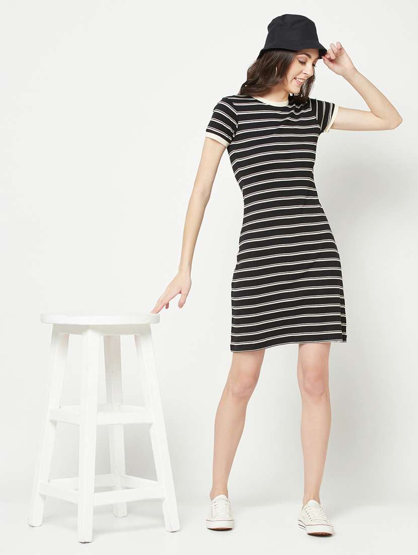 black striped cotton dress - 19820186 -  Standard Image - 4