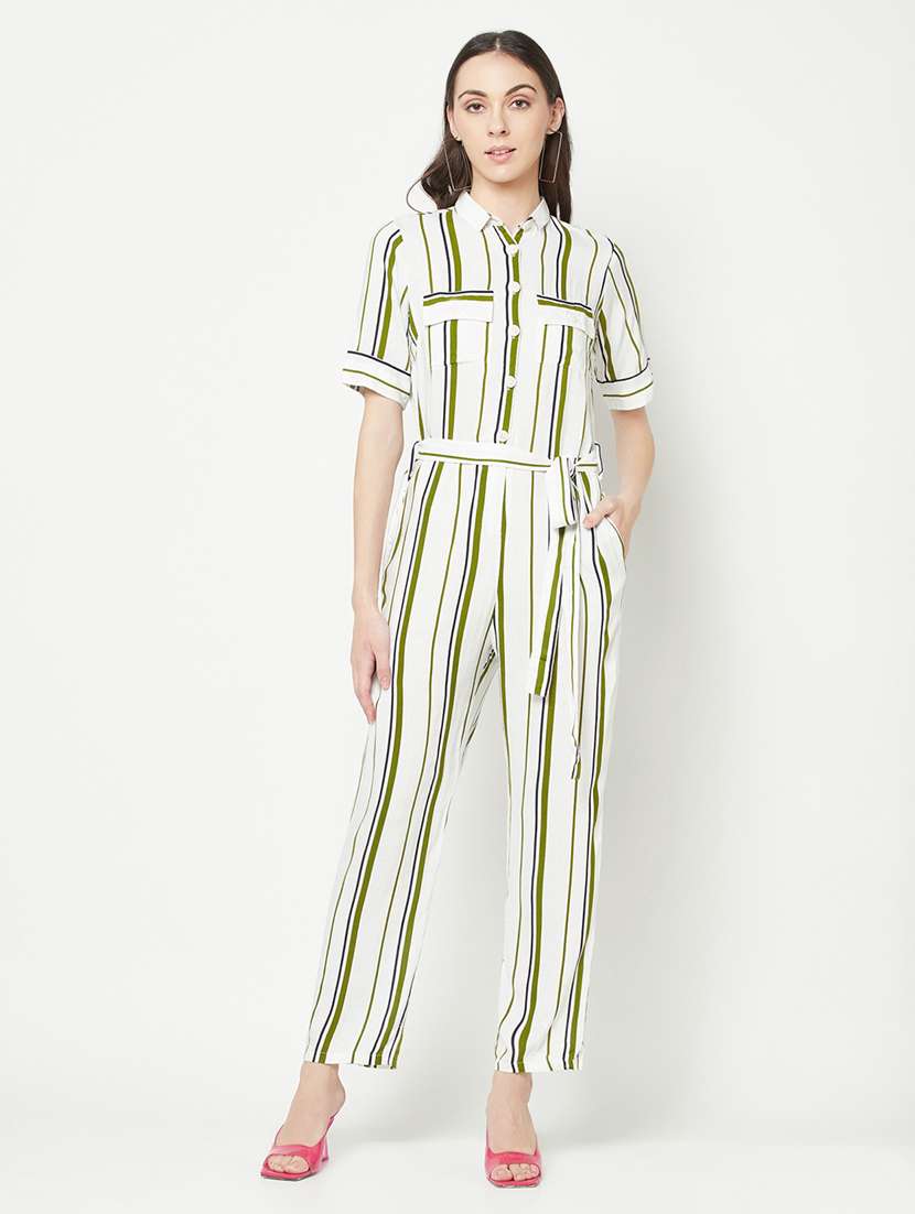 olive viscose full leg  jumpsuit