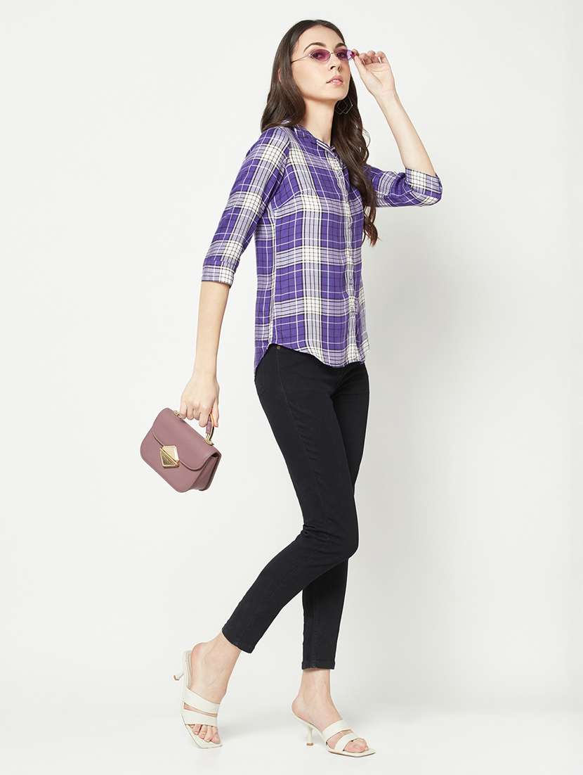 purple viscose regular shirt - 19820215 -  Standard Image - 4