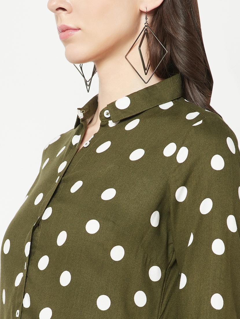 olive viscose regular shirt - 19820219 - Standard Image - 6