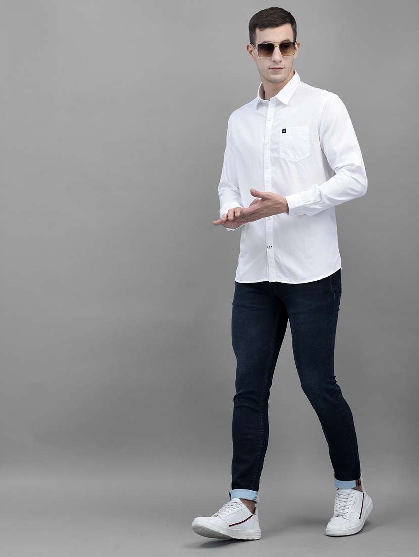 mens solid casual shirt - 19825410 - Standard Image - 4