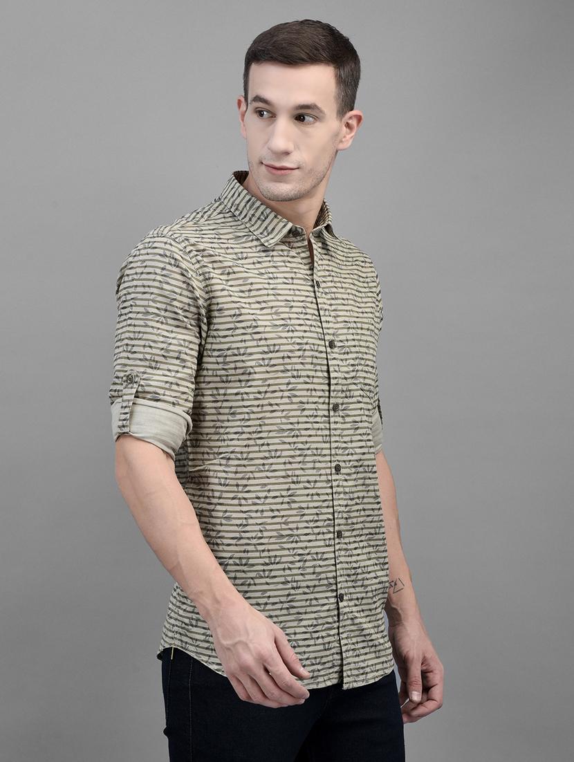 green cotton linen casual shirt - 19825415 - Standard Image - 1