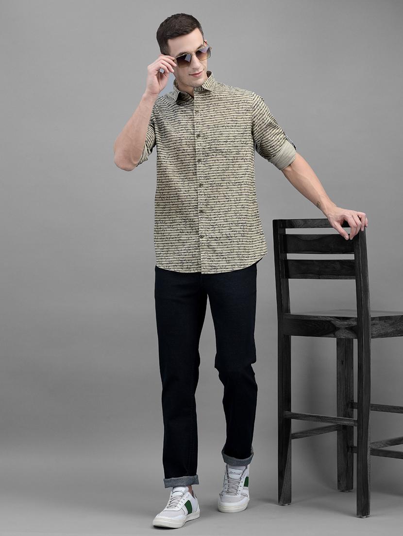 green cotton linen casual shirt - 19825415 - Standard Image - 4