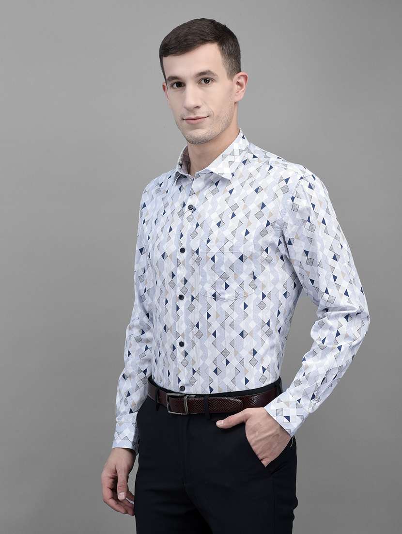 mens micro print formal shirt - 19825421 -  Standard Image - 1
