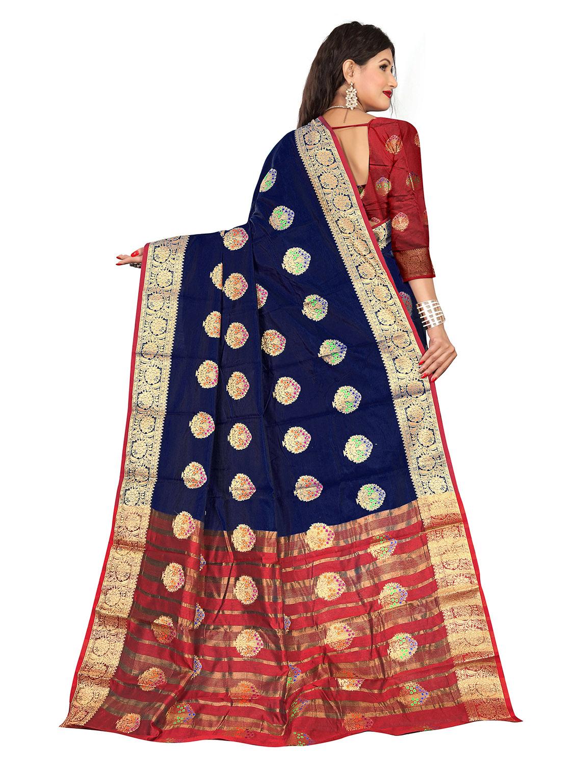 blue self design woven saree - 19825572 - Standard Image - 1