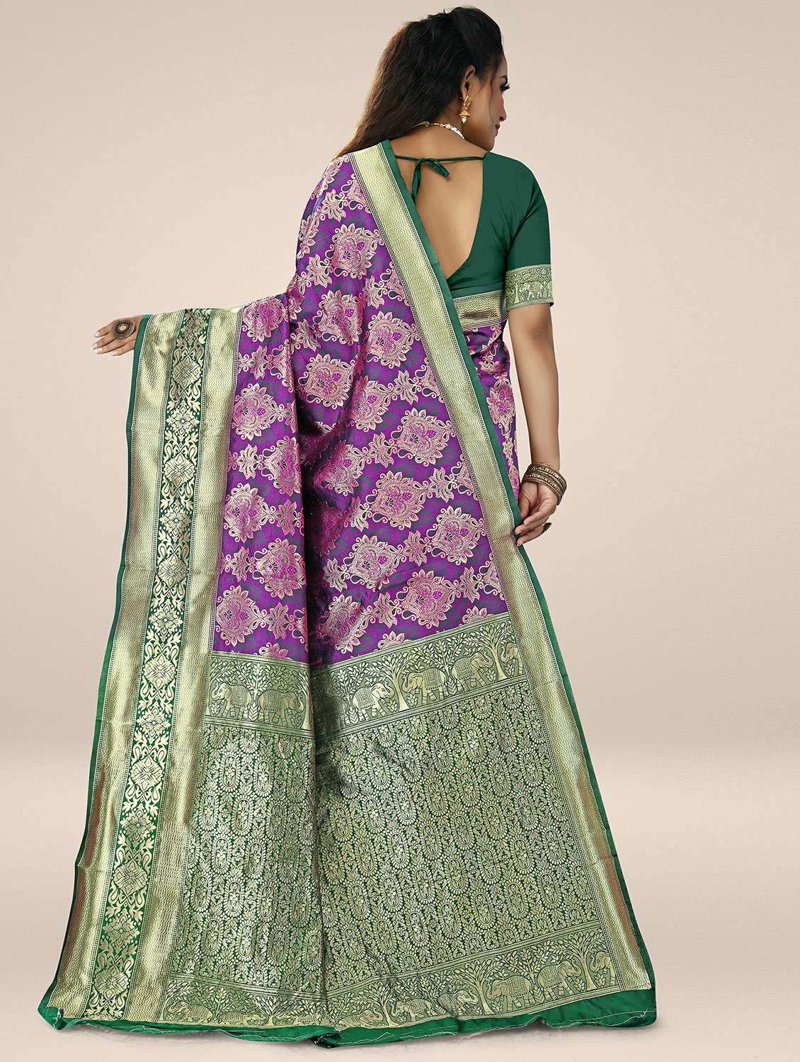 women's banarasi saree with blouse - 19825598 -  Standard Image - 1