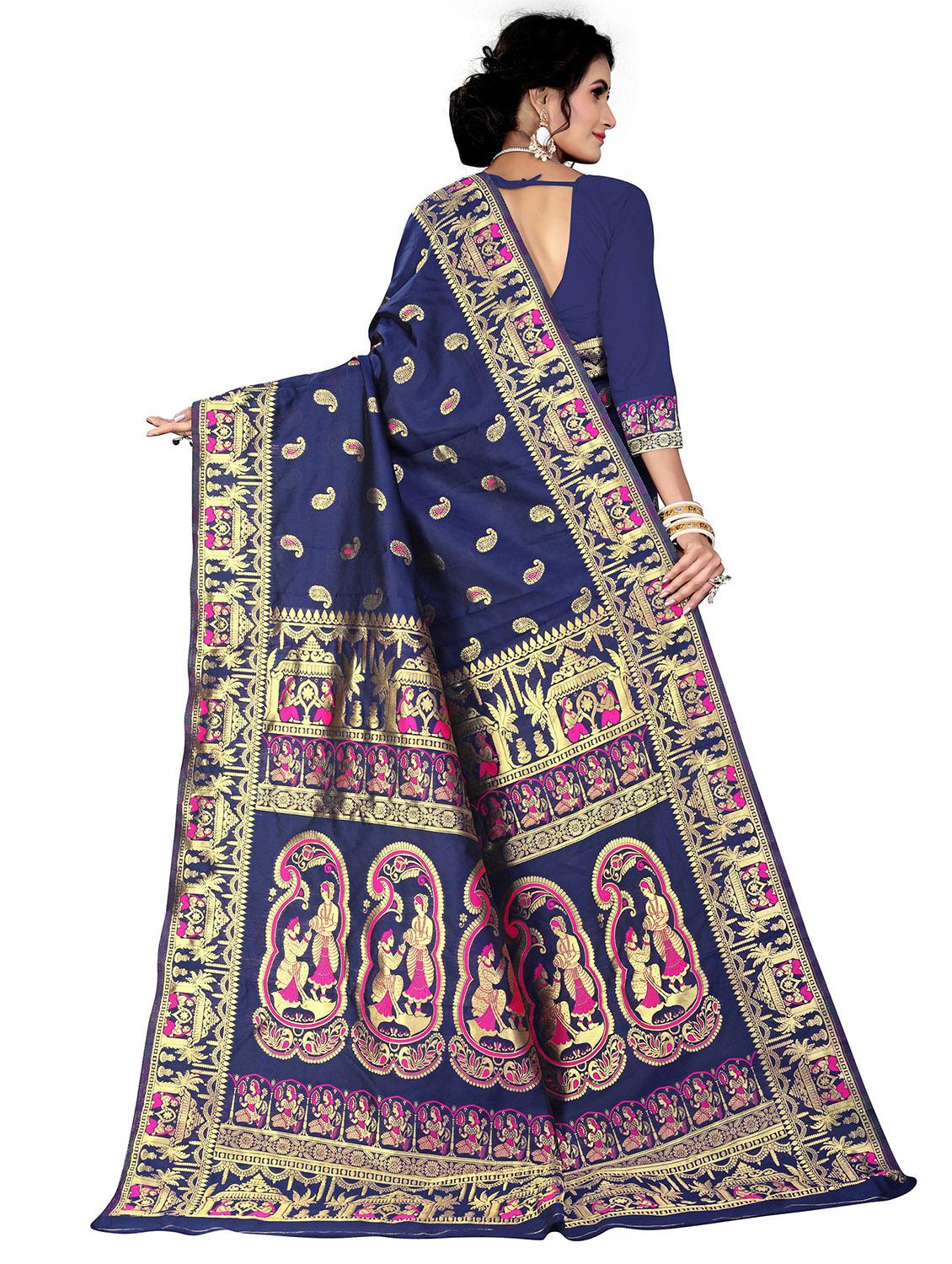 women's banarasi saree with blouse - 19825672 -  Standard Image - 1