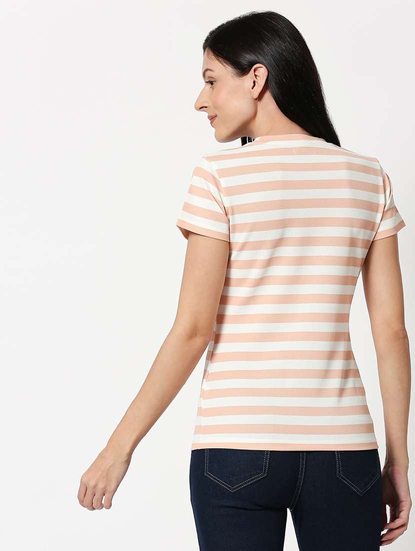 round neck striped regular tee - 19826186 - Standard Image - 4
