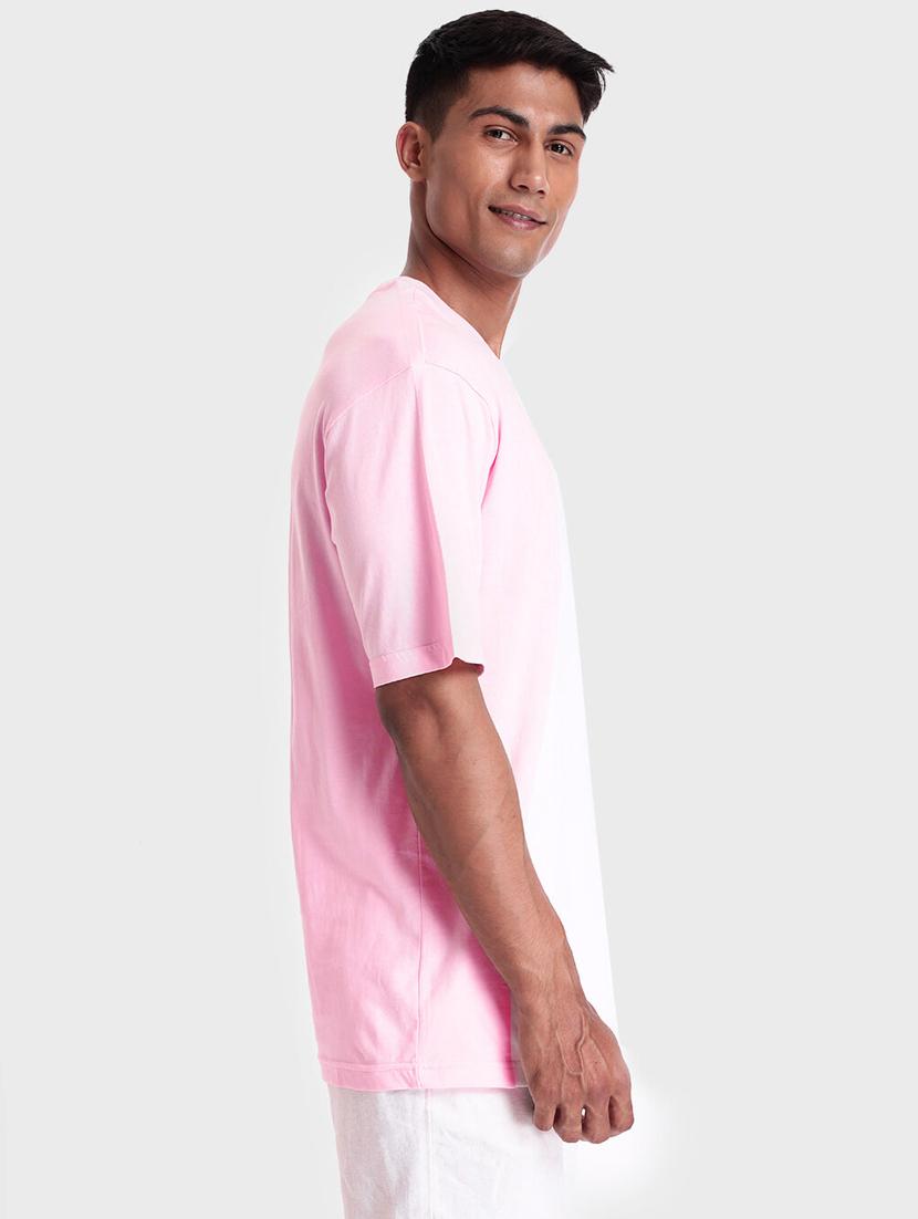 round neck color blocked regular t-shirt - 19826987 - Standard Image - 1