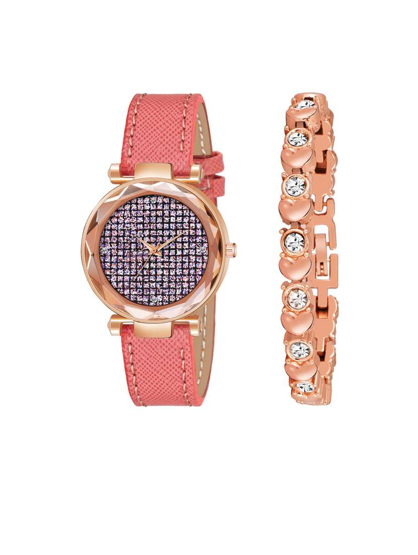 niyatinx women's analog watch & bracelet combo