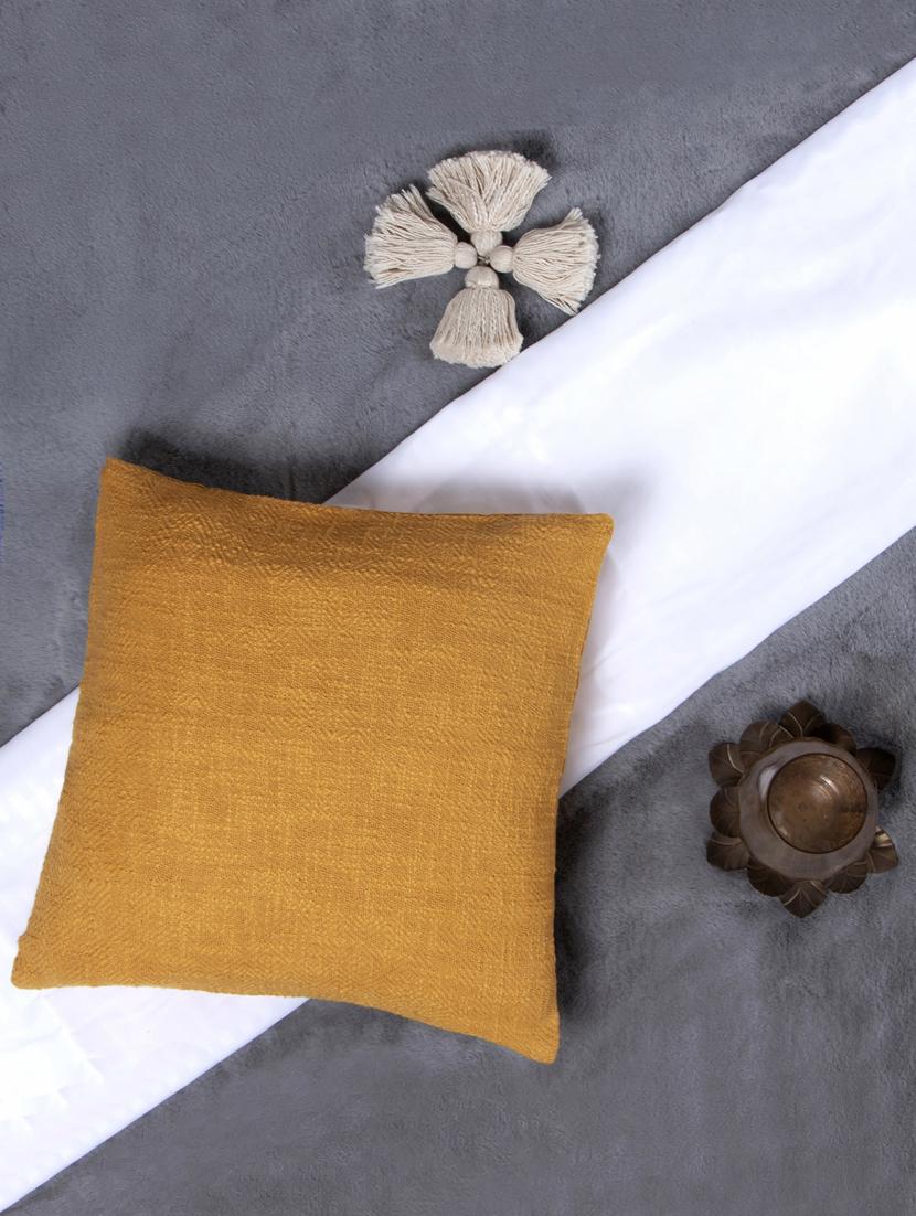 tan cotton slub cushion cover - 19831172 - Zoom Image - 0