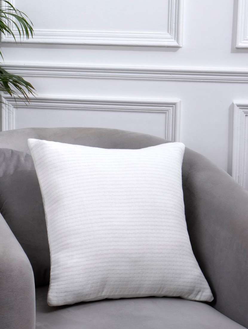 white cotton matelasse cushion cover