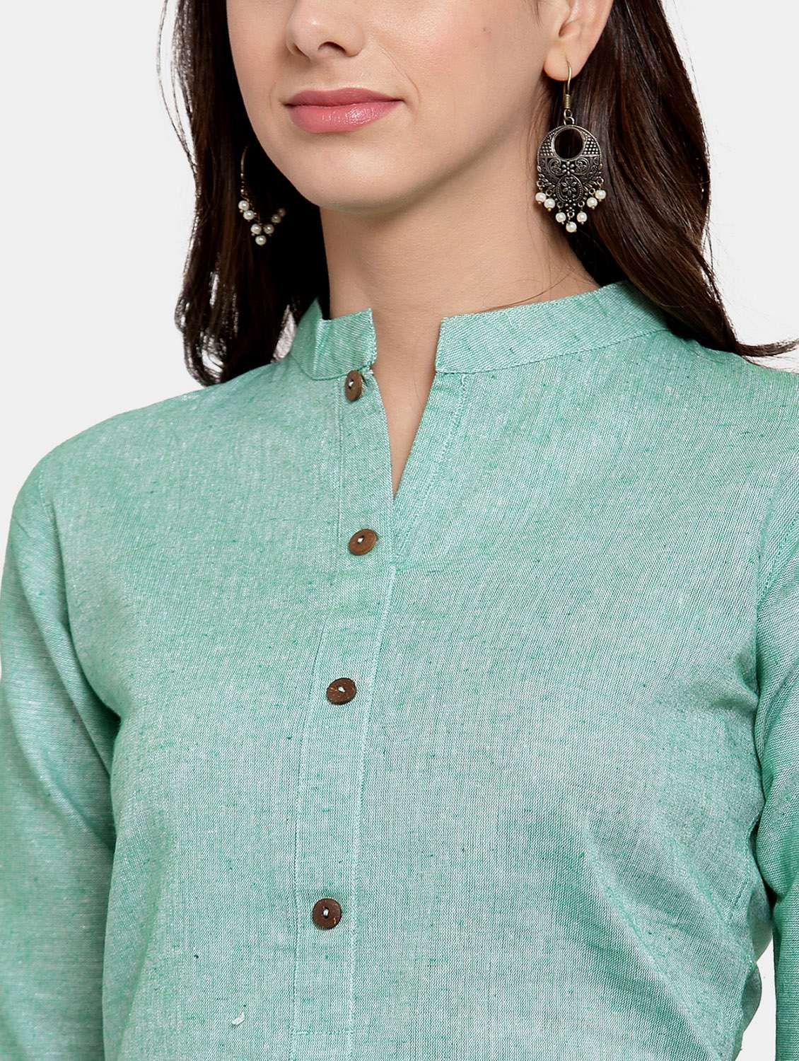 solid cotton straight kurta - 19832183 - Standard Image - 4