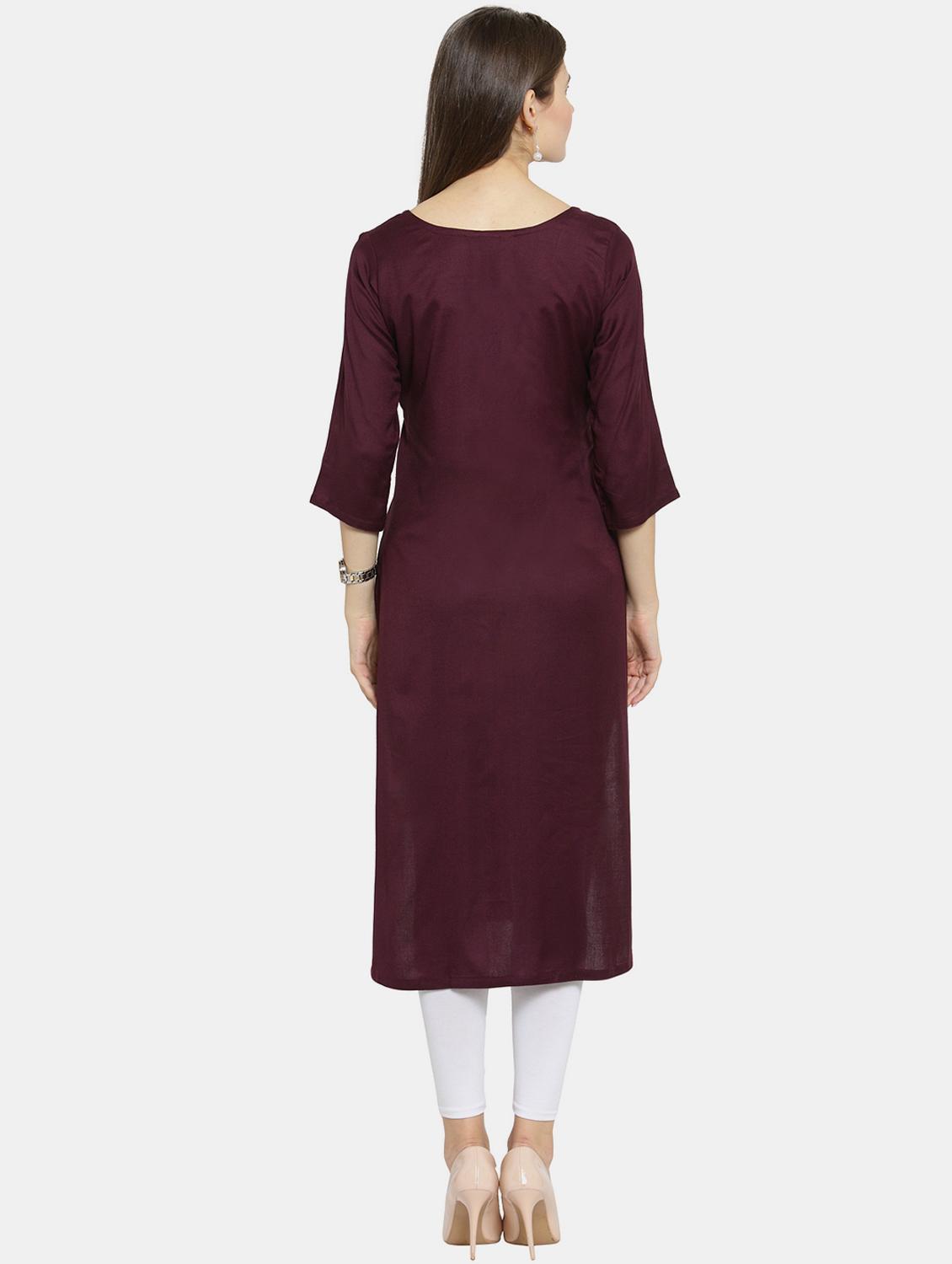 solid cotton straight kurta - 19832257 - Standard Image - 4