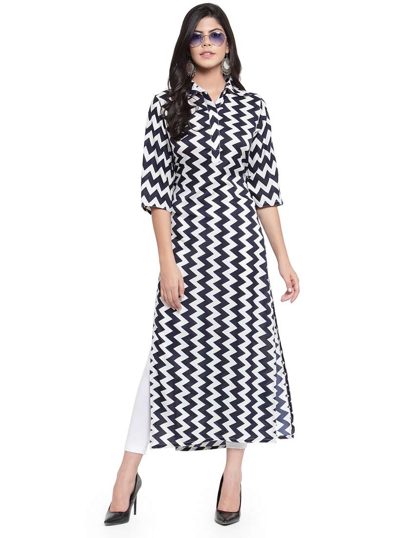 multi color chevron straight kurta