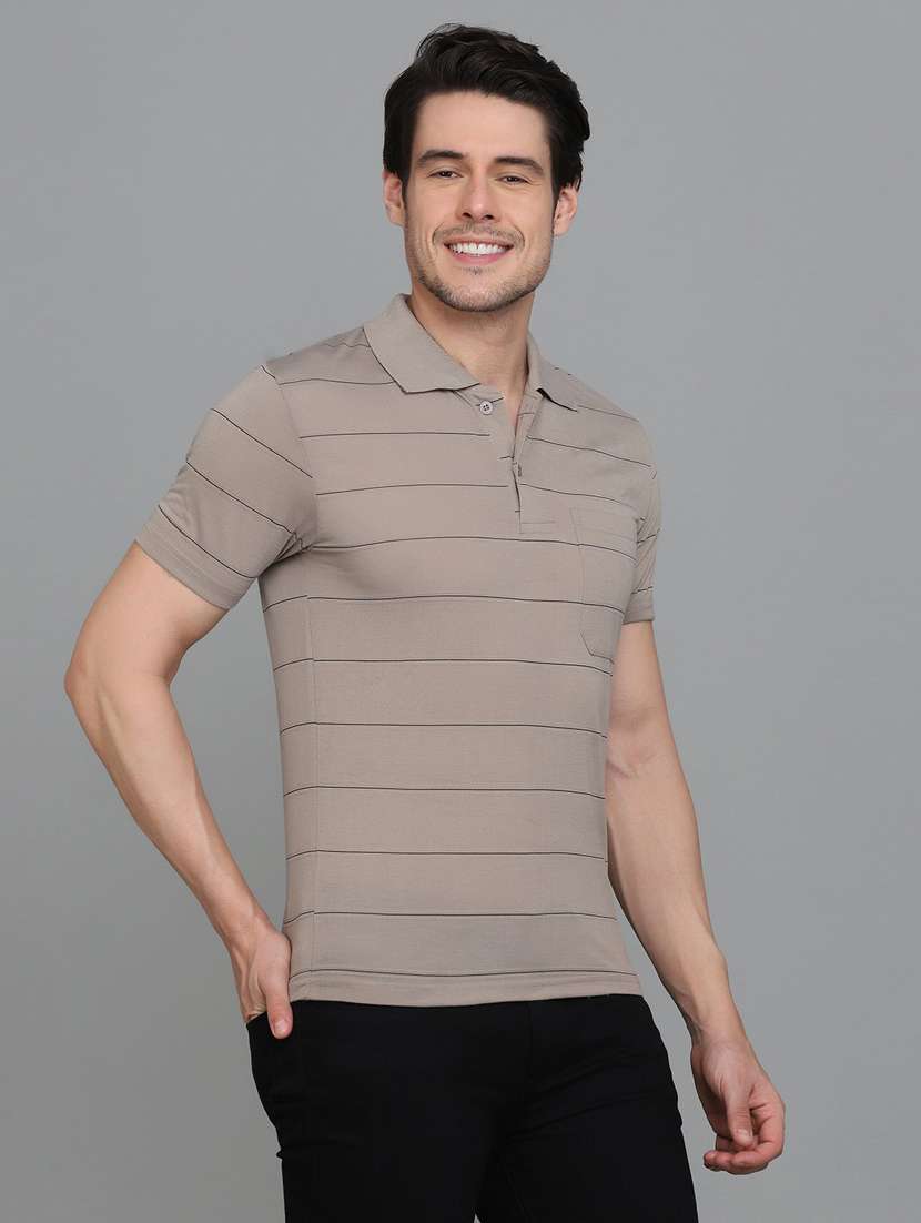 men striped cotton polo t-shirt - 19833909 -  Standard Image - 1