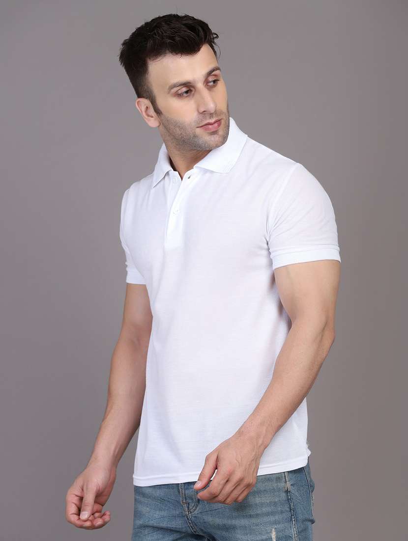 men solid cotton polo t-shirt - 19833958 -  Standard Image - 1