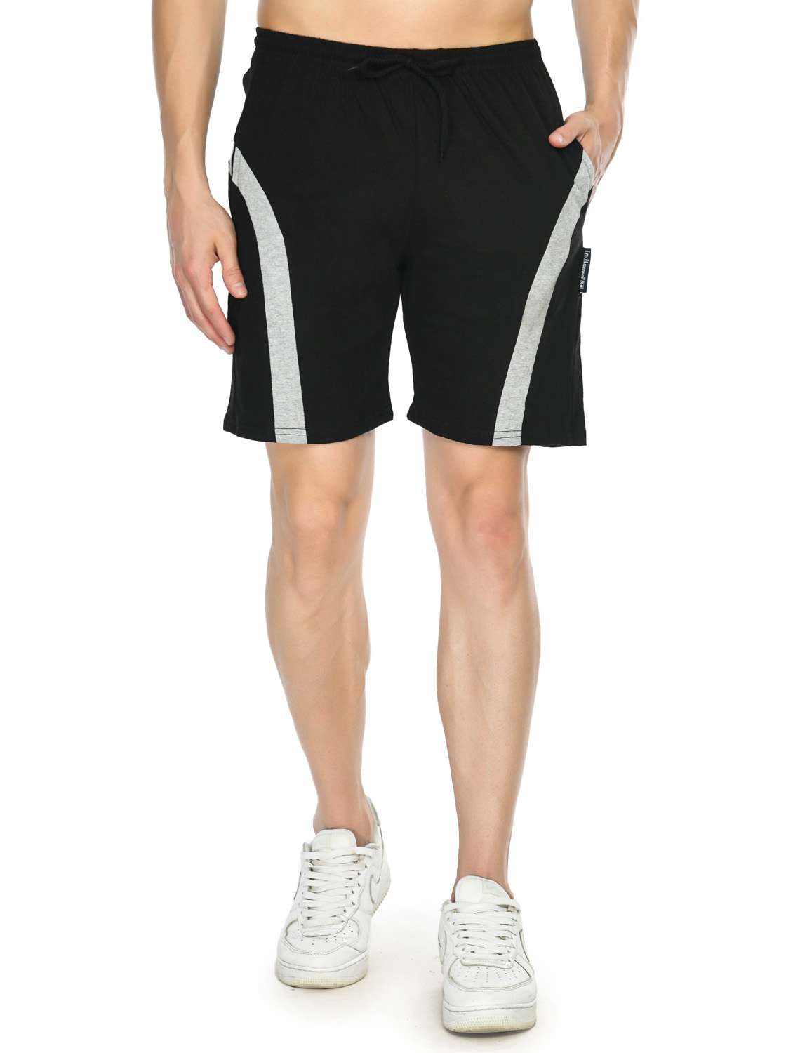 men mid rise cotton shorts