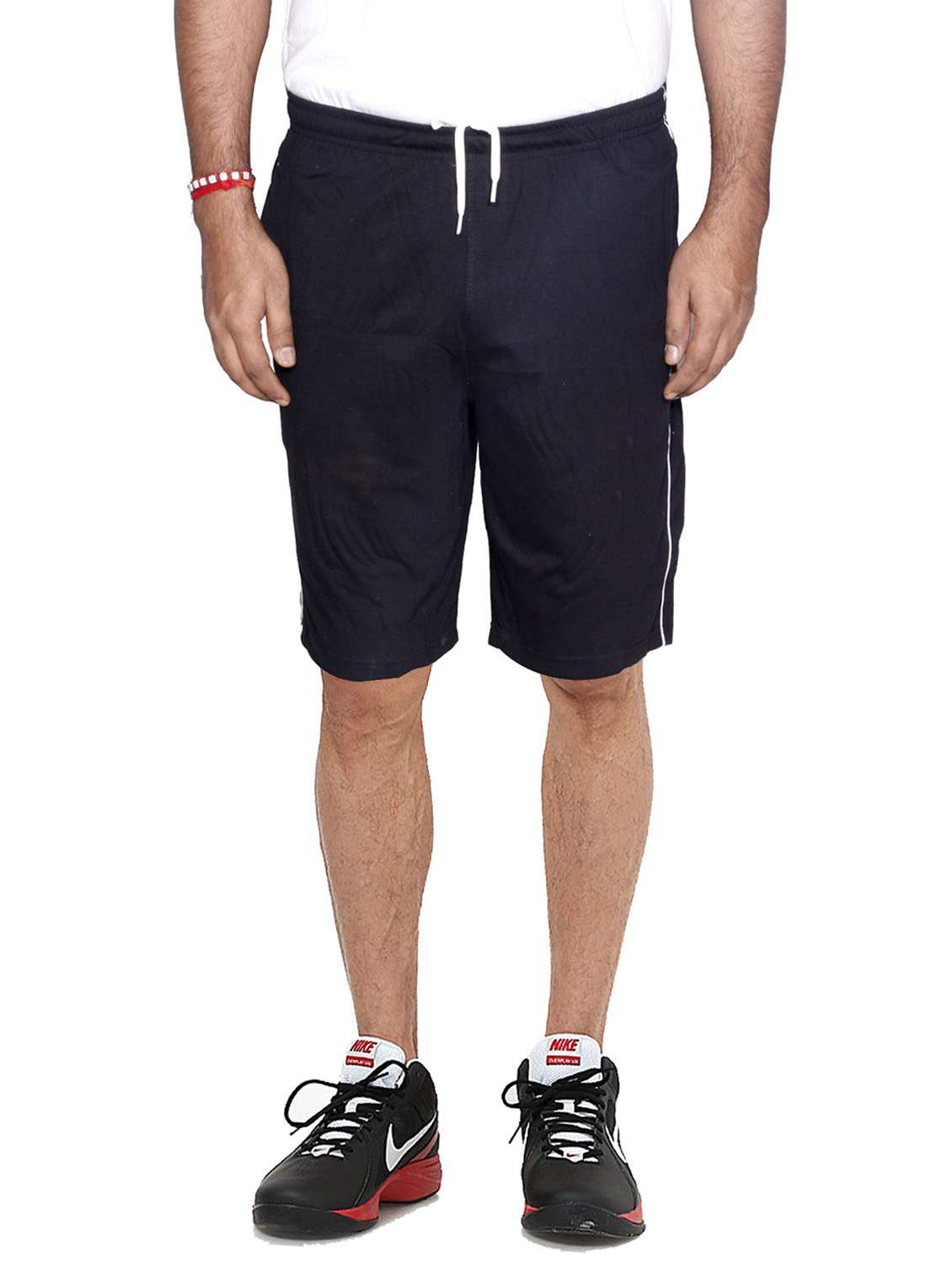 blue cotton bermuda shorts