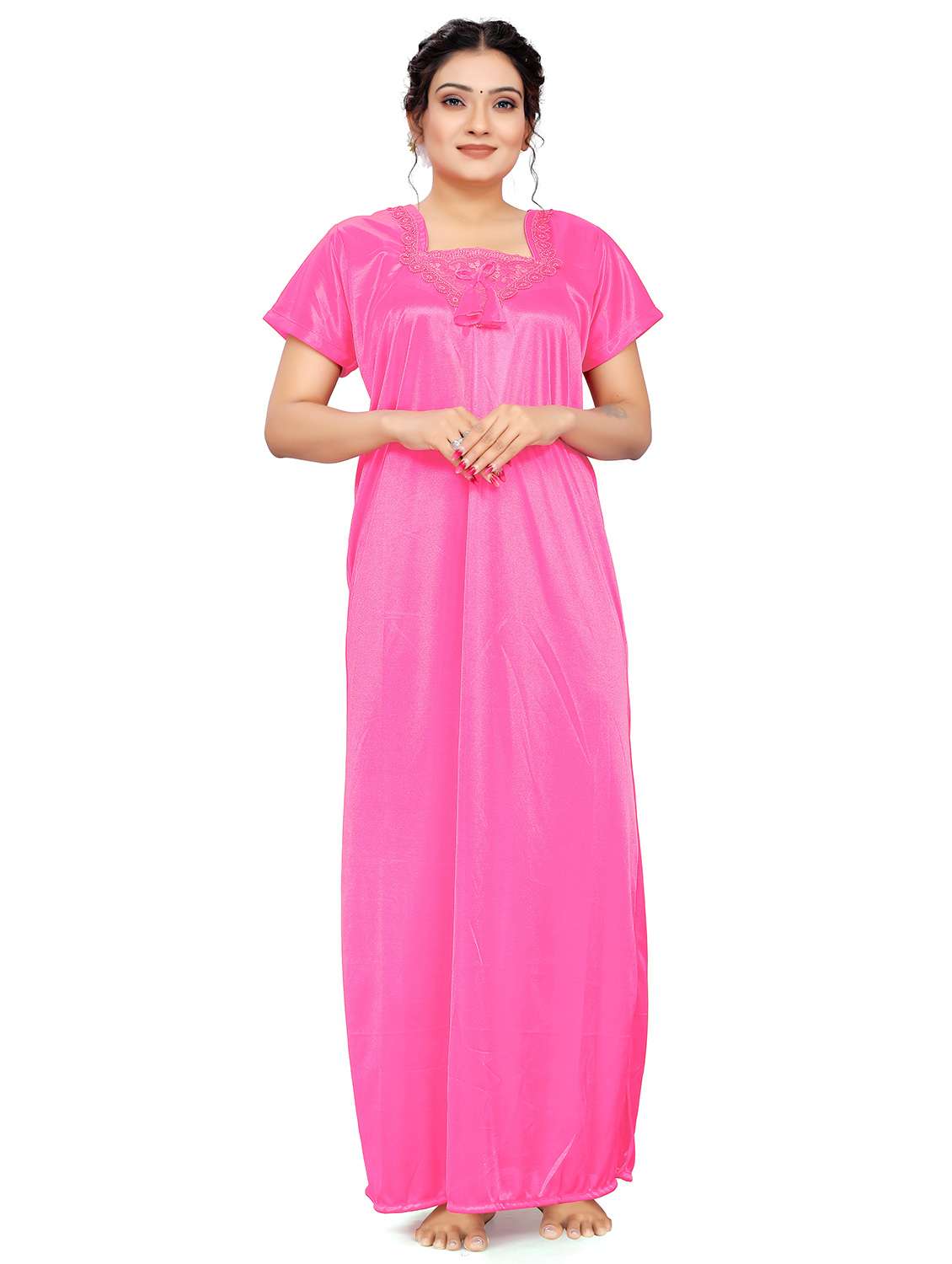 lace detail square neck nighty 