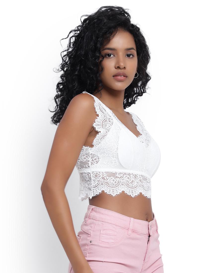 lace work padded bralette - 19838525 - Standard Image - 1