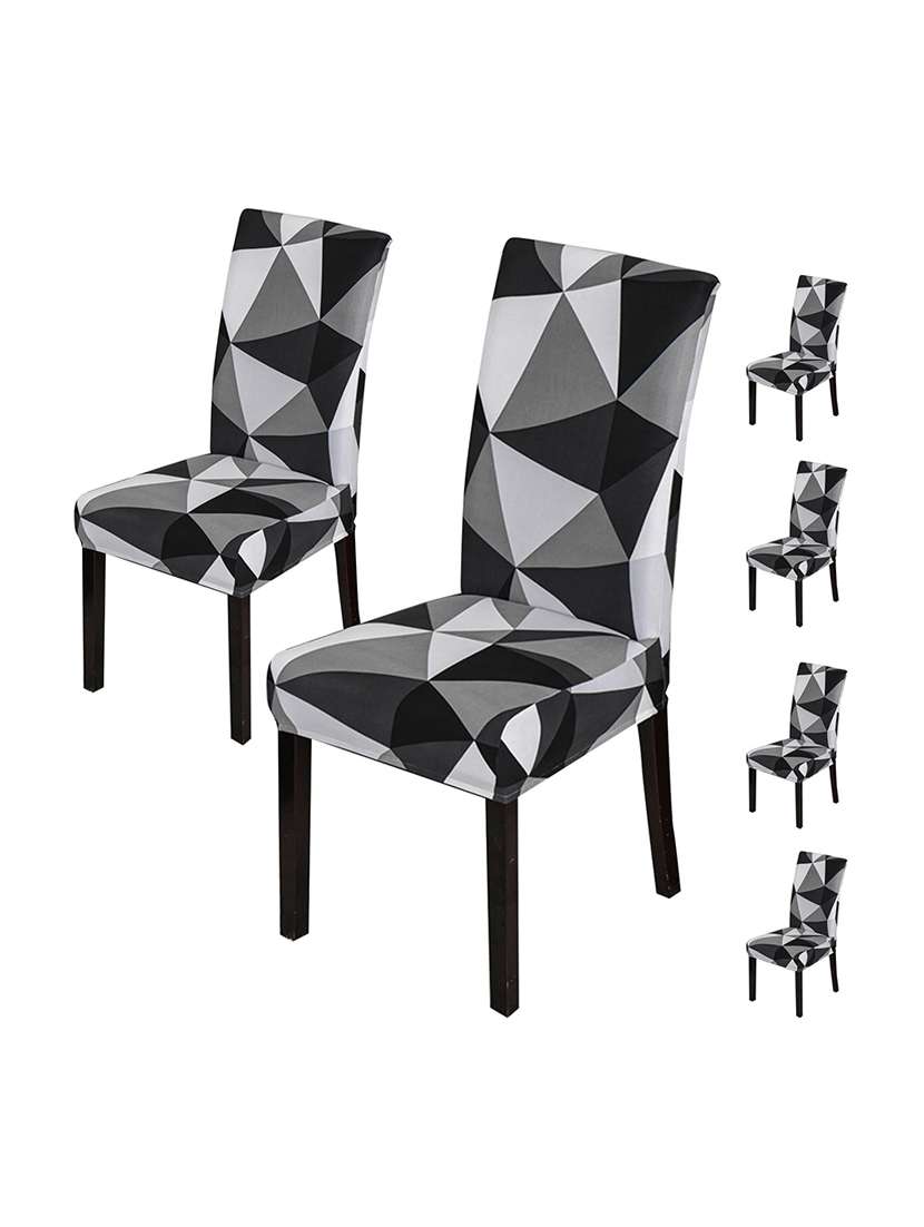pack of 2 black printed chair cover