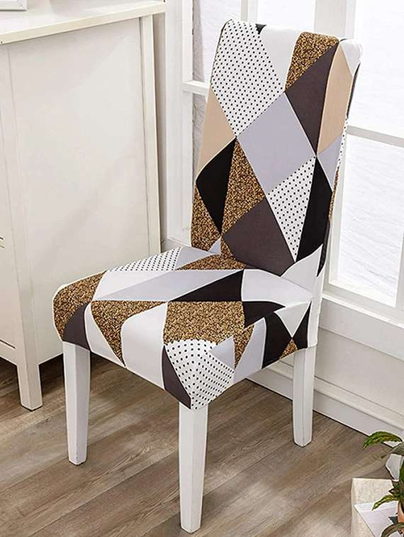 pack of 2 multi colored printed chair cover - 19839411 -  Standard Image - 1