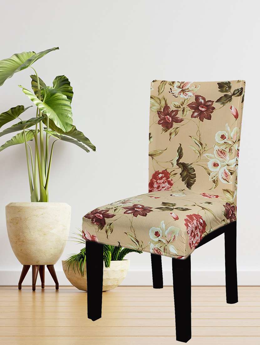 pack of 6 beige printed chair cover - 19839480 -  Standard Image - 1