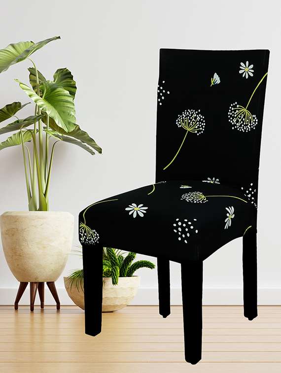 pack of 6 black printed chair cover - 19839502 -  Standard Image - 1