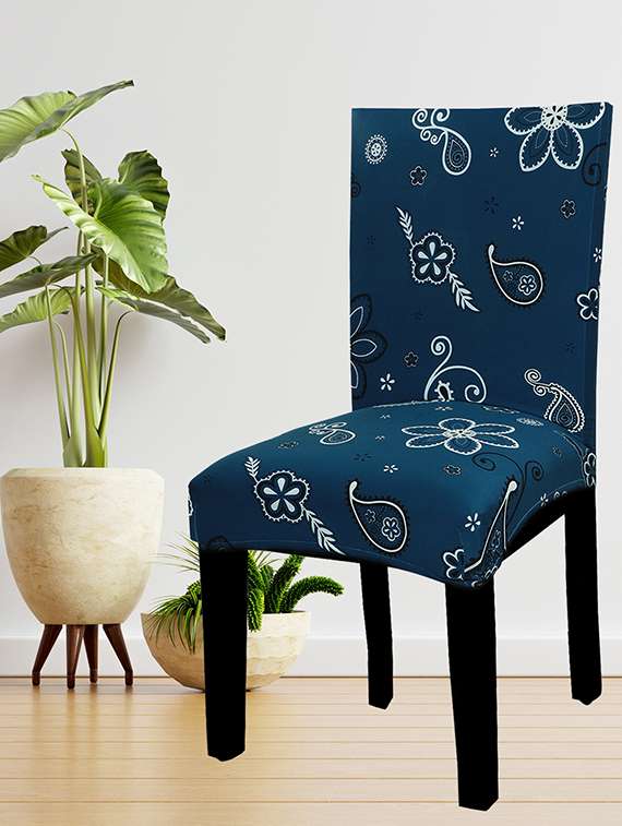 pack of 6 blue printed chair cover - 19839516 -  Standard Image - 1