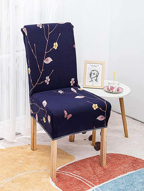 pack of 6 blue printed chair cover - 19839544 -  Standard Image - 1