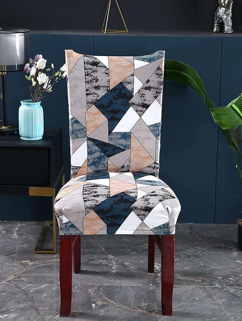 pack of 6 multi colored printed chair cover - 19839572 -  Standard Image - 1