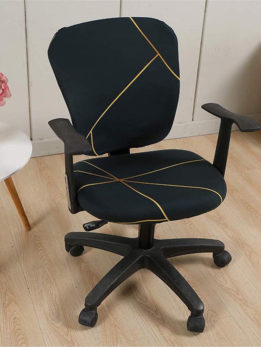 pack of 2 black printed chair cover - 19839576 -  Standard Image - 1