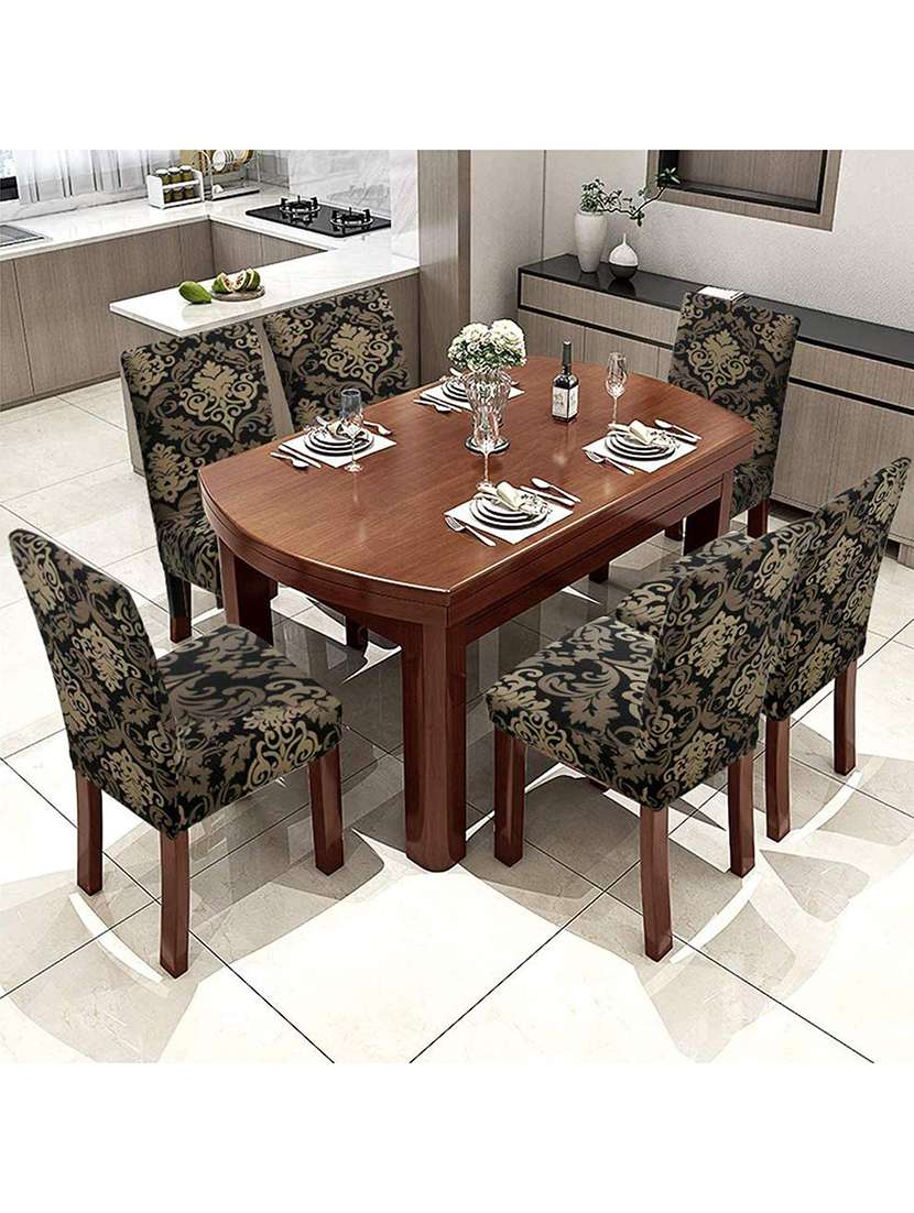 pack of 2 black printed chair cover - 19839601 -  Standard Image - 1