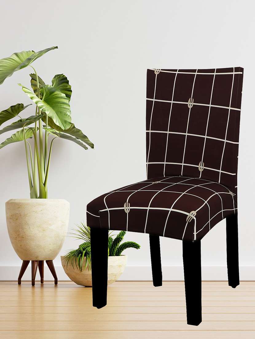 pack of 6 brown printed chair cover - 19839614 -  Standard Image - 1