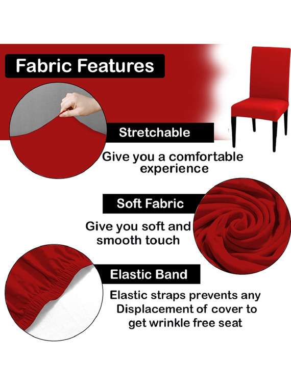 pack of 4 red solid chair cover - 19839621 -  Standard Image - 4