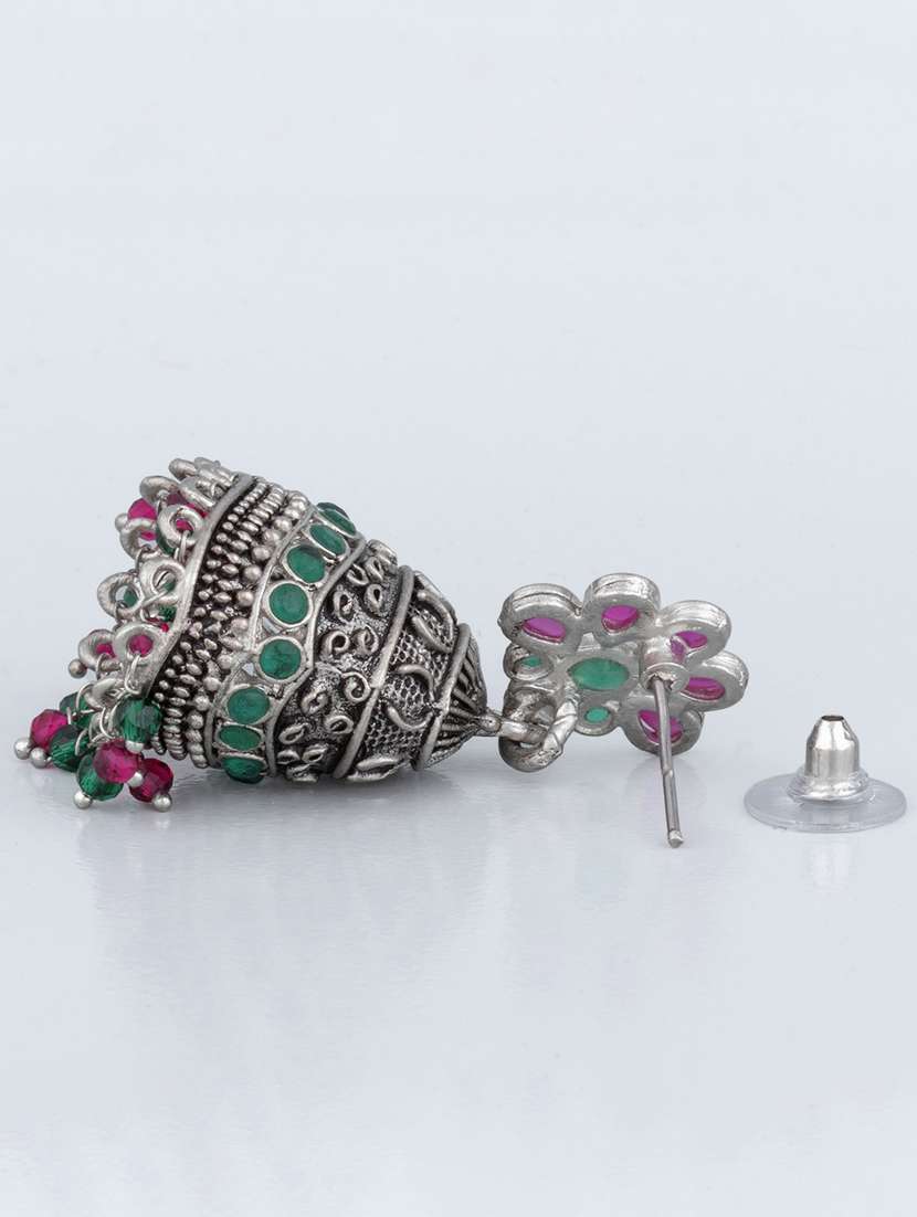 silver alloy jhumka earring - 19839894 -  Standard Image - 4