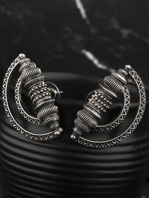 silver alloy studs earring - 19839896 - Standard Image - 0